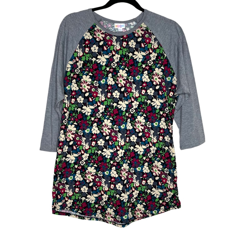 LuLaRoe Randy Floral 3/4 Sleeve Top Size XL